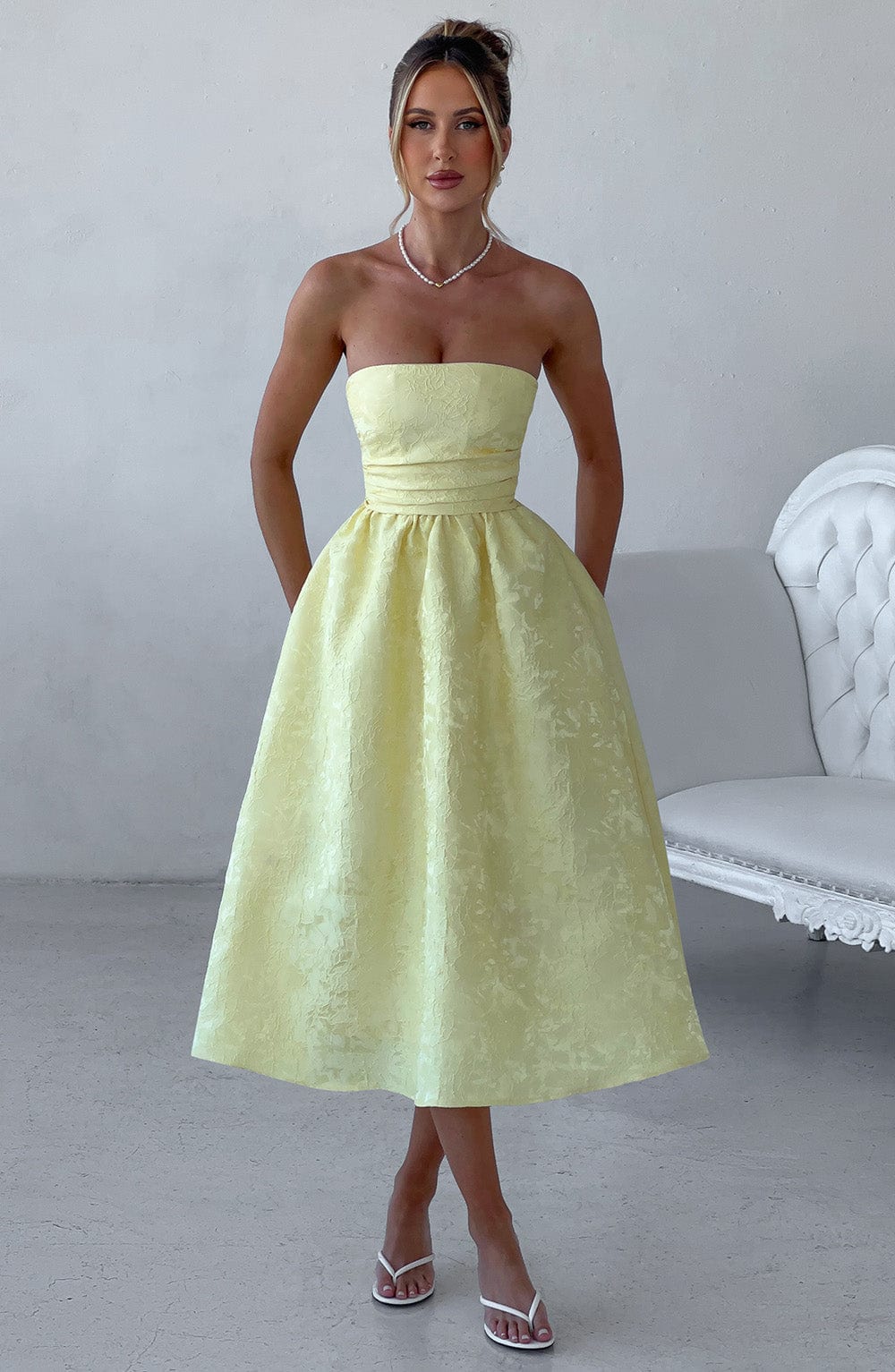 Saoirse Midi Dress - Lemon